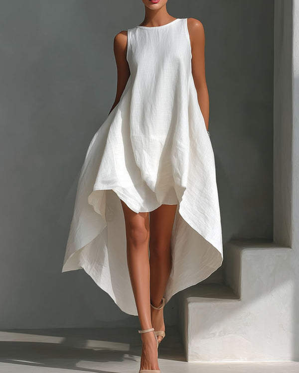 Curvvvy™ Sleeveless Round Neck Irregular Casual Midi Dress