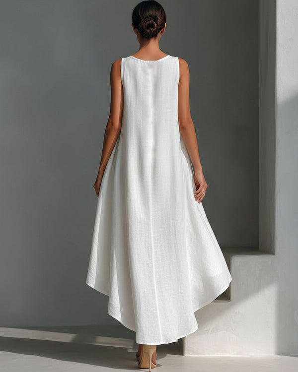 Curvvvy™ Sleeveless Round Neck Irregular Casual Midi Dress