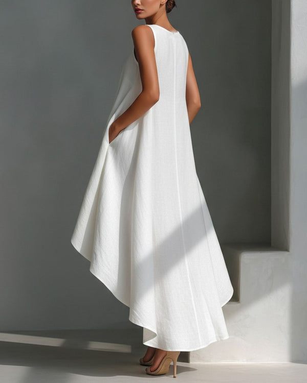 Curvvvy™ Sleeveless Round Neck Irregular Casual Midi Dress