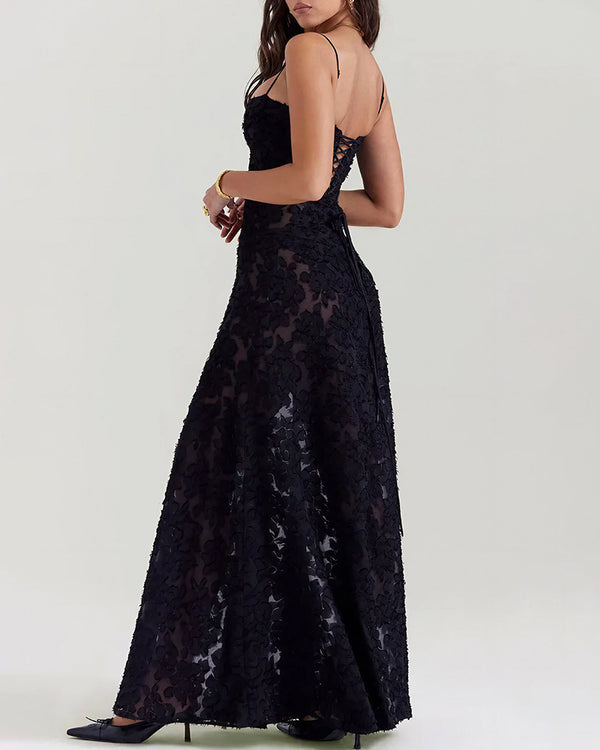 Curvvvy™ French Romantic Lace Maxi Slip Dress