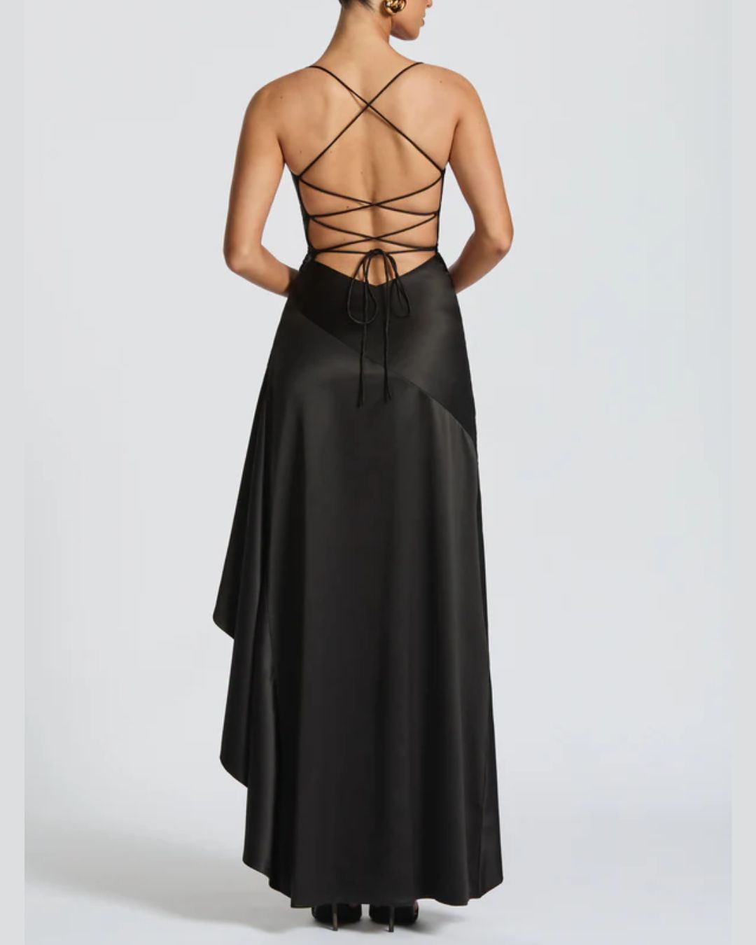 Curvvvy™ Passion Rose Lace-Up Backless Maxi Dress