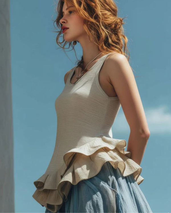 Curvvvy™ Ruffle Hem Tank Top