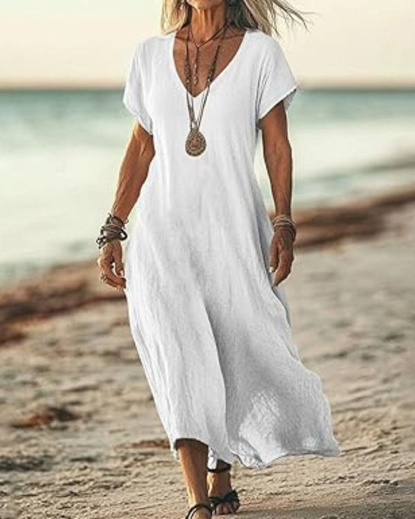 Curvvvy™ Effortless Flowy V-Neck Maxi Dress