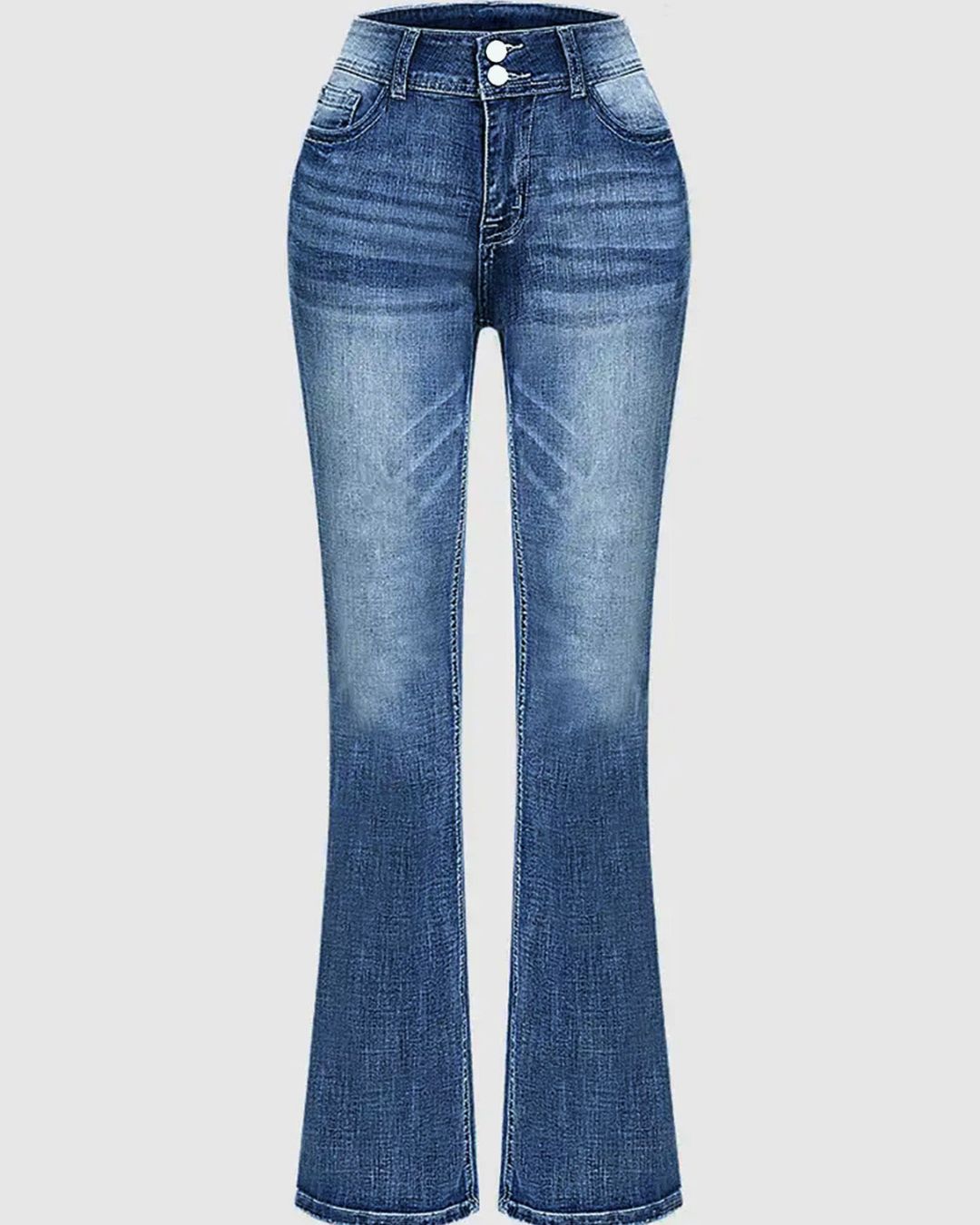 Curvvvy™ Embroidered Mid-Rise Flared Jeans