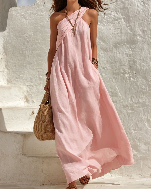 Curvvvy™ One-Shoulder Twist Ruched Loose Dress