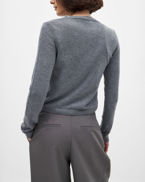 Curvvvy™ Jersey Ligero de Cuello Redondo y Manga Larga