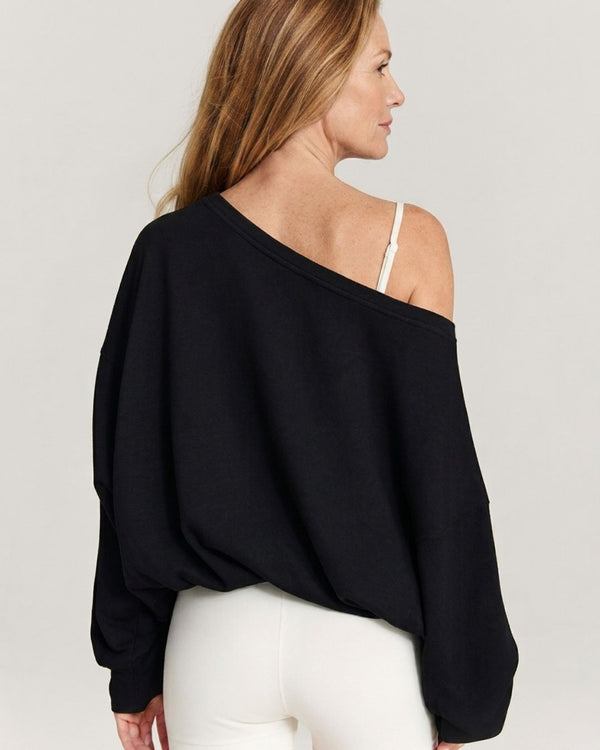Curvvvy™ One-Shoulder-Sweatshirt mit Tunnelzug am Saum