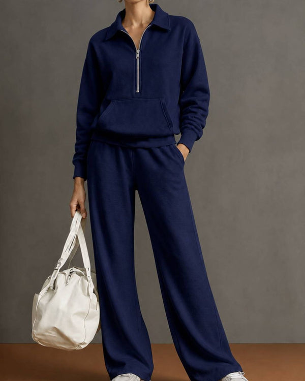 Curvvvy™ Half-Zip Sweatshirt & Pants Set