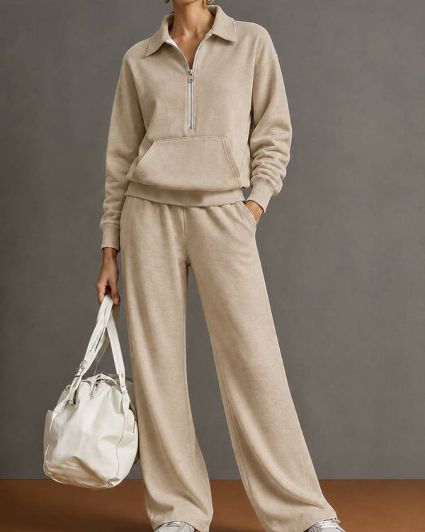 Curvvvy™ Half-Zip Sweatshirt & Pants Set