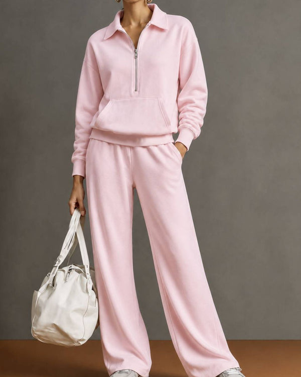 Curvvvy™ Half-Zip Sweatshirt & Pants Set
