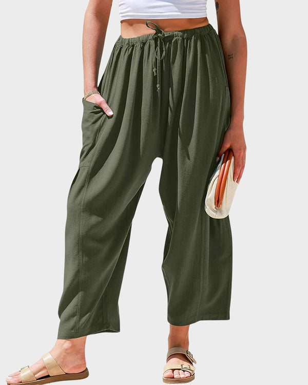 Curvvvy™ Lässige weite Hose mit elastischem hohem Bund