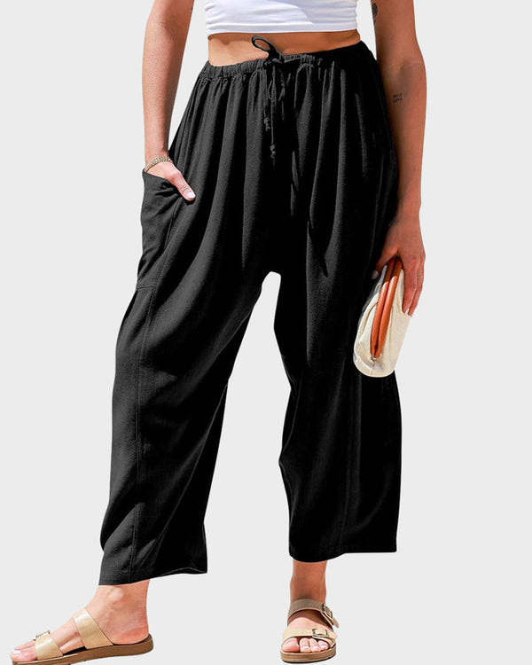 Curvvvy™ Lässige weite Hose mit elastischem hohem Bund