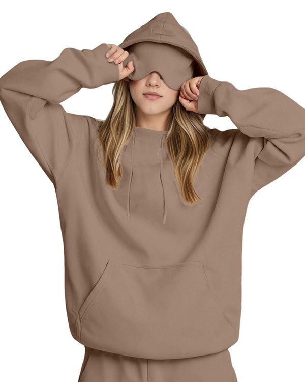 Curvvvy™ Sudadera Oversize Acanalada con Cuello Camisero