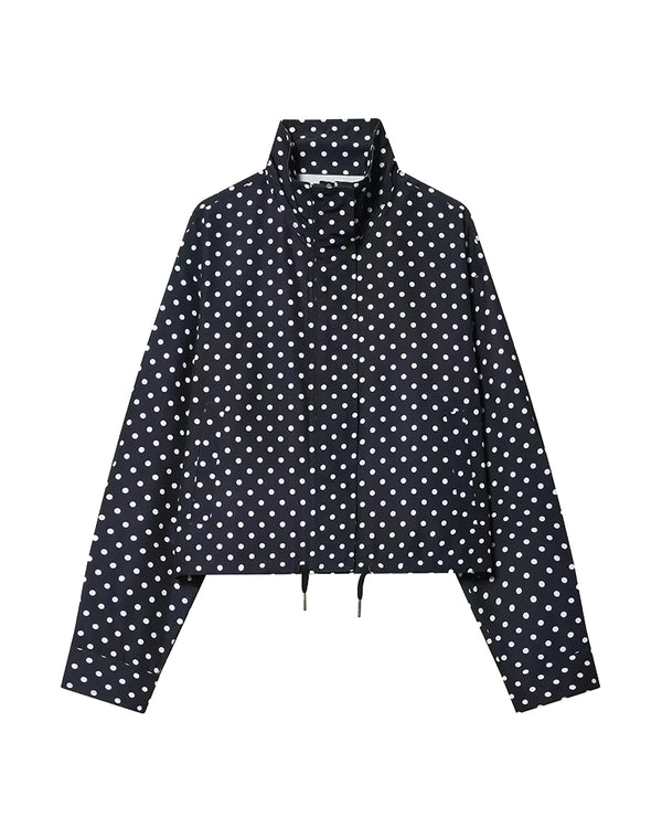 Curvvvy™ Retro Polka Dot Drawstring Cropped Jacket