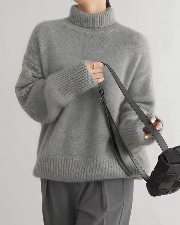 Curvvvy™ Strickpullover mit Polokragen – Lockerer Pullover mit halber Knopfleiste