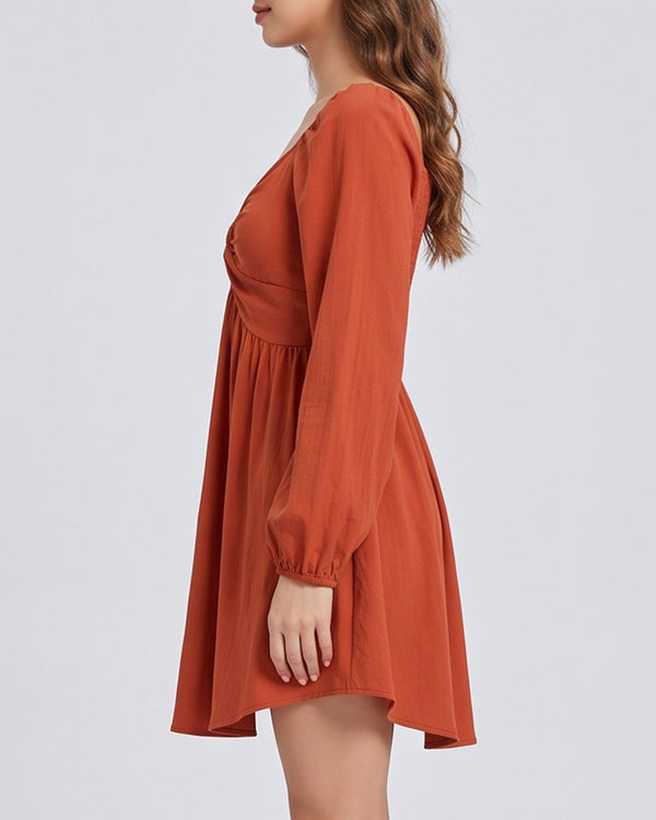 Curvvvy™ Sweetheart Neckline Knot Front Mini Dress