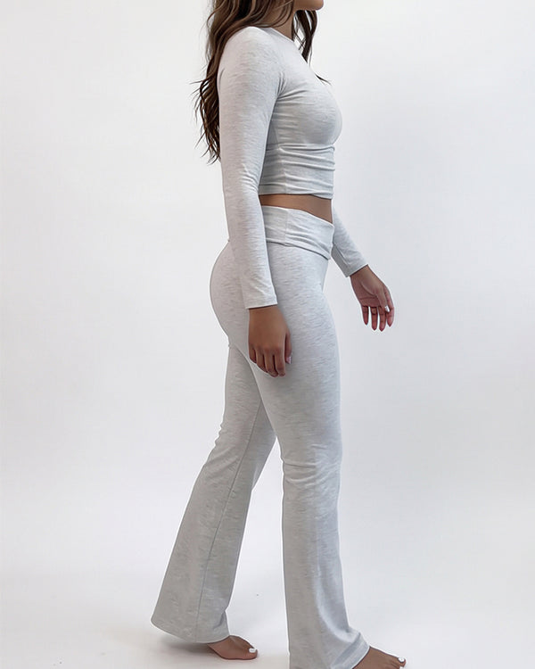 Curvvvy™ Zweiteiliges Loungeset mit Kurzarm-Oberteil und weiter Hose mit Tunnelzug