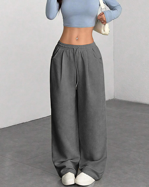 Curvvvy™ Pantalon d'Intérieur Fluide à Jambe Large et Cordon de Serrage
