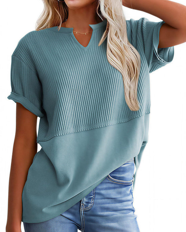 Curvvvy™ Top Casual de Manga Larga con Ribete de Encaje