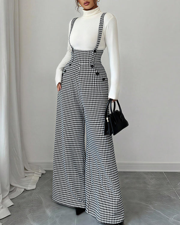 Curvvvy™ Vintage-Latzhose aus Baumwolle und Leinen mit Taschen
