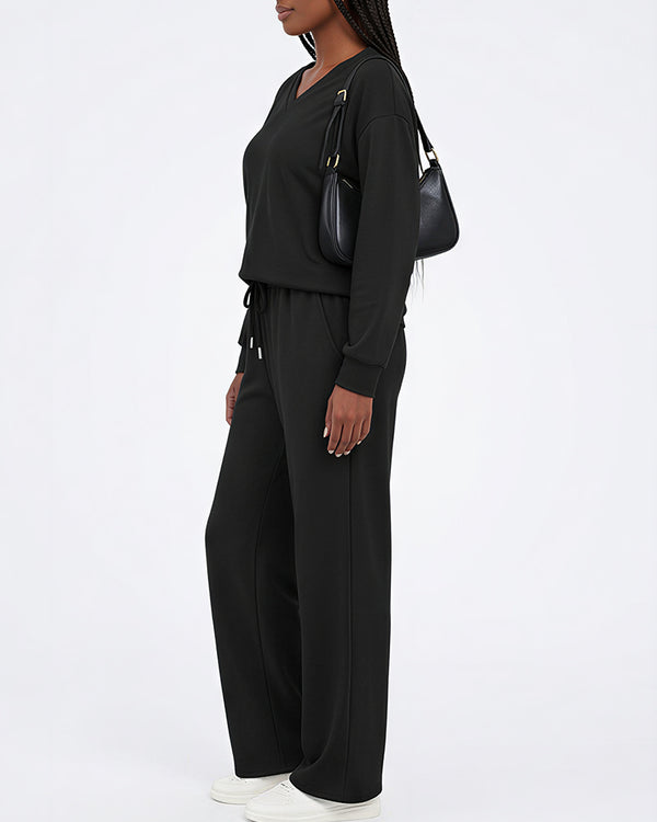 Curvvvy™ Completo Casual con Top con Spalle Scoperte e Pantaloni Ampi