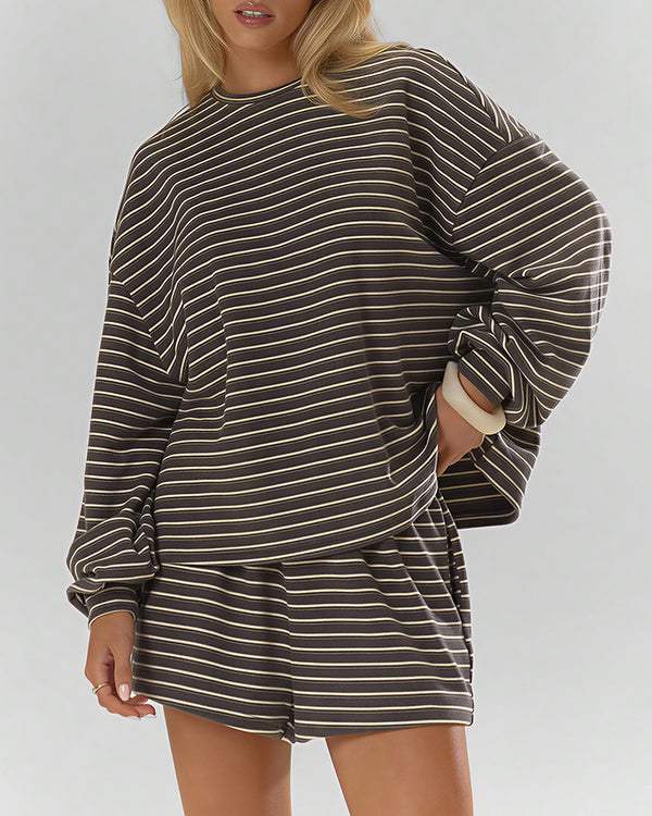 Curvvvy™ Completo Casual con Top con Spalle Scoperte e Pantaloni Ampi