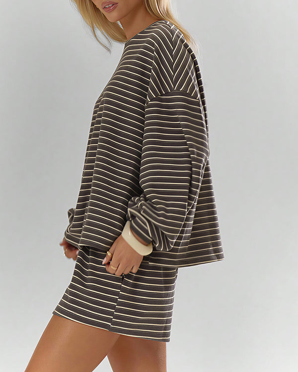 Curvvvy™ Completo Casual con Top con Spalle Scoperte e Pantaloni Ampi