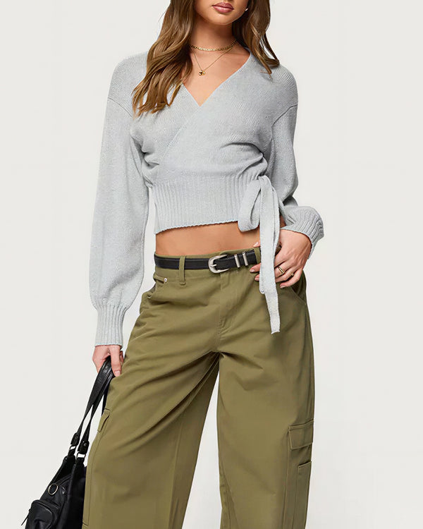 Curvvvy™ Jersey de punto con cuello polo – Pulóver holgado con media botonadura