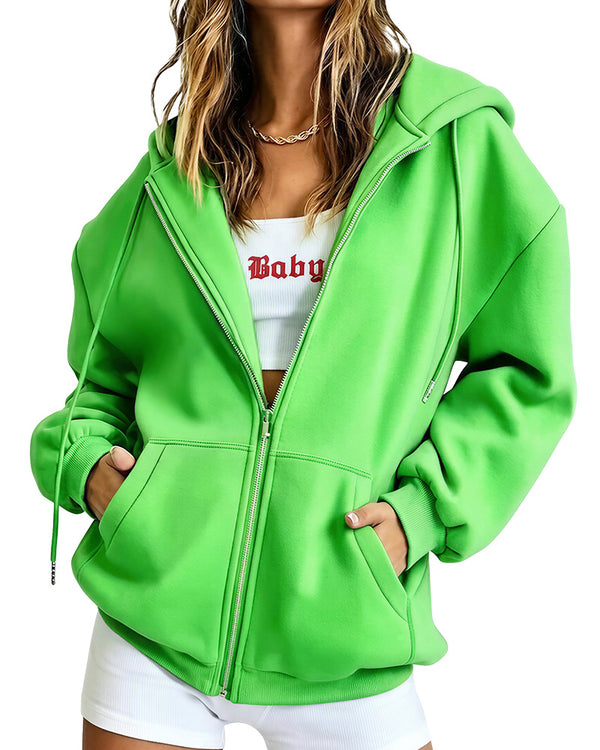 Curvvvy™ Strukturierte Bomberjacke mit Stehkragen, Tunnelzug und Reißverschluss