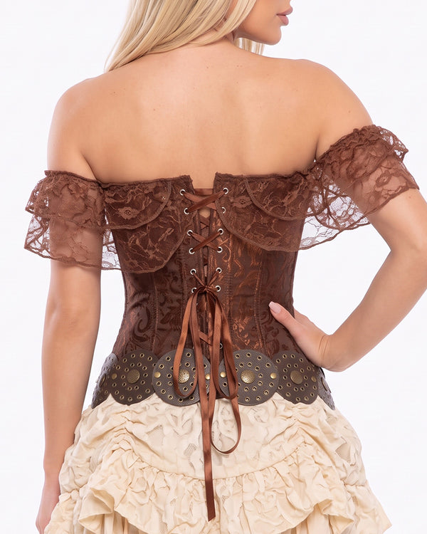 Curvvvy™ Leopard Spitzenkorsett Transparenter Mesh-Bustier