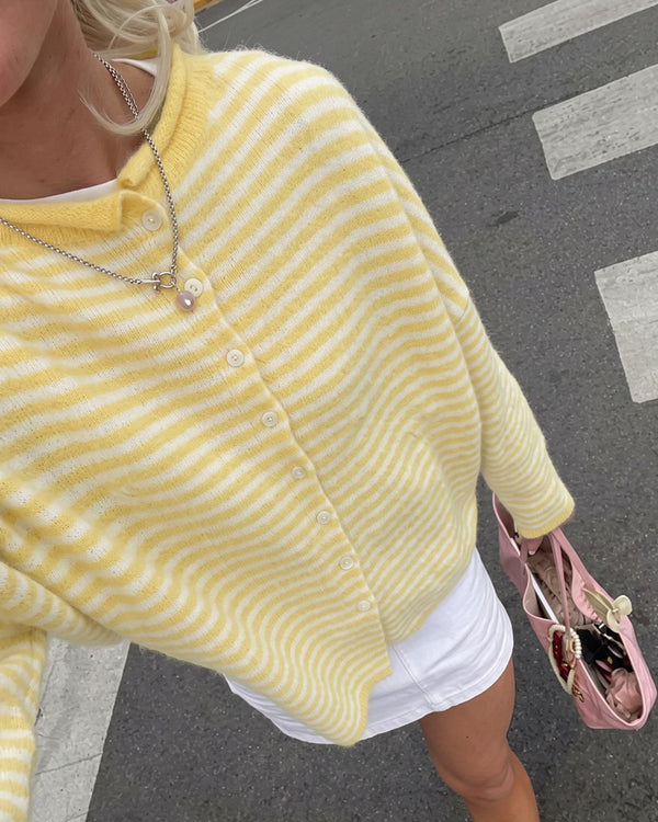 Curvvvy™ Retreat Striped Knit Cardigan
