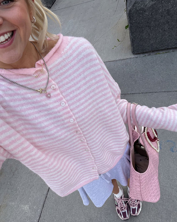 Curvvvy™ Retreat Striped Knit Cardigan