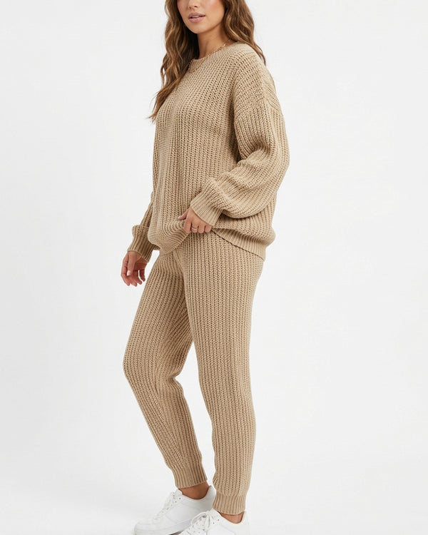 Curvvvy™ Conjunto Casual con Top de Hombros Descubiertos y Pantalón Ancho