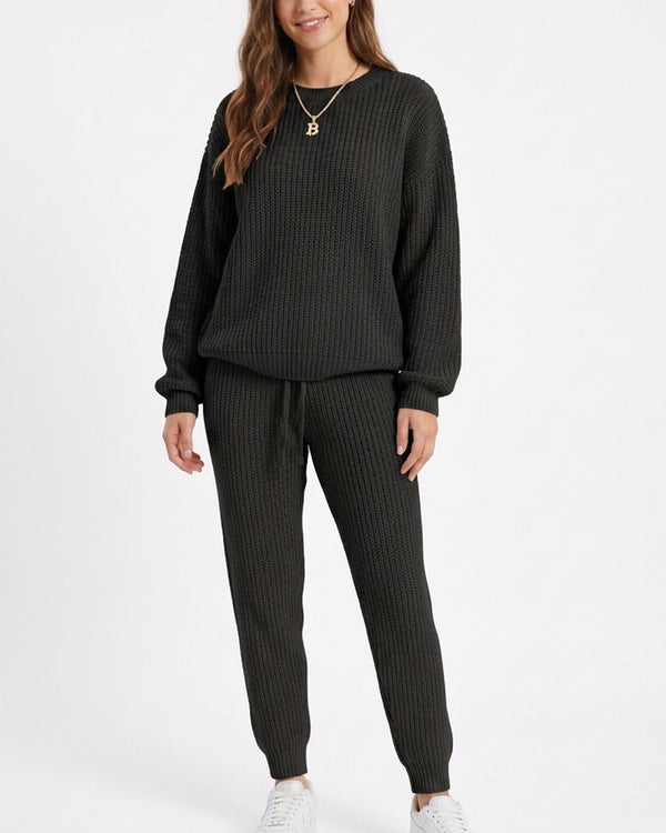 Curvvvy™ Conjunto Casual con Top de Hombros Descubiertos y Pantalón Ancho