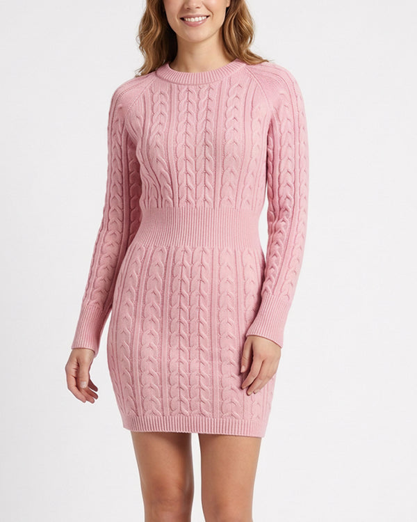 Curvvvy™ Cable Knit Bodycon Sweater Dress