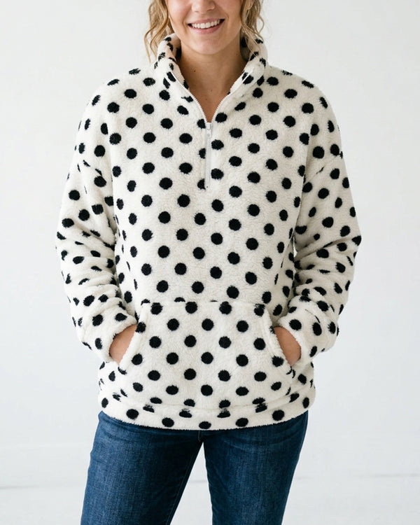 Curvvvy™ Plush Teddy Fleece Quarter-Zip Jacket