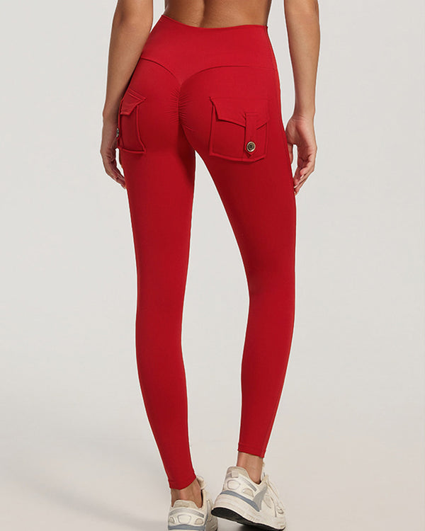 Curvvvy™ High-Waisted Scrunch Booty Cargo Leggings with Pockets