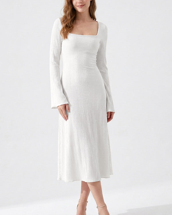 Curvvvy™ Figurbetontes Mini-Kleid mit Leopardenmuster und Trompetenärmeln