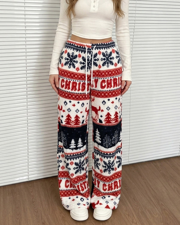 Curvvvy™ Luftige Baumwoll-Leinen-Hose mit weitem Bein und Smok-Bund