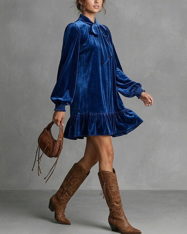 Curvvvy™ Figurbetontes Mini-Kleid mit Leopardenmuster und Trompetenärmeln