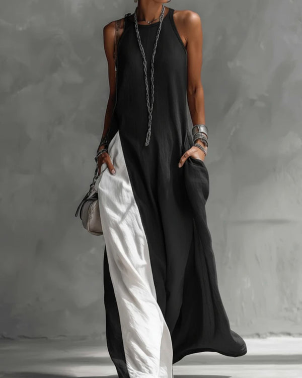 Curvvvy™ Two-Tone Sleeveless Maxi Dress