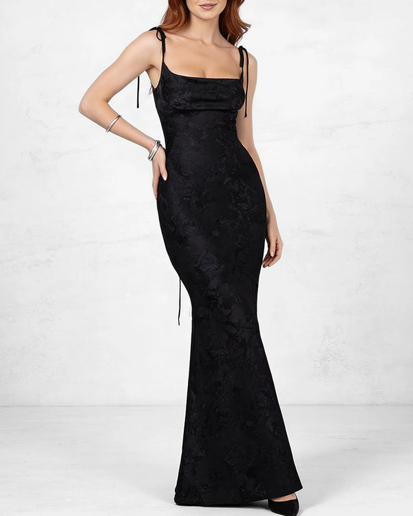 Curvvvy™ Lace Mermaid Tie-Strap Backless Maxi Dress