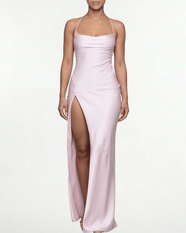 Curvvvy™ High Slit Open Back Maxi Dress