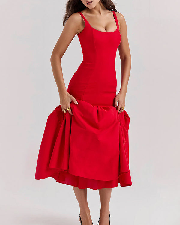 Curvvvy™ French Elegance Drop Waist Maxi Dress