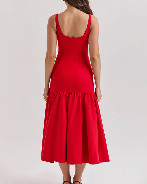 Curvvvy™ French Elegance Drop Waist Maxi Dress