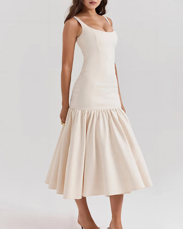 Curvvvy™ French Elegance Drop Waist Maxi Dress