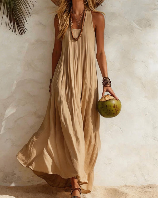 Curvvvy™ Bohemian Sleeveless U Neck Maxi Dress