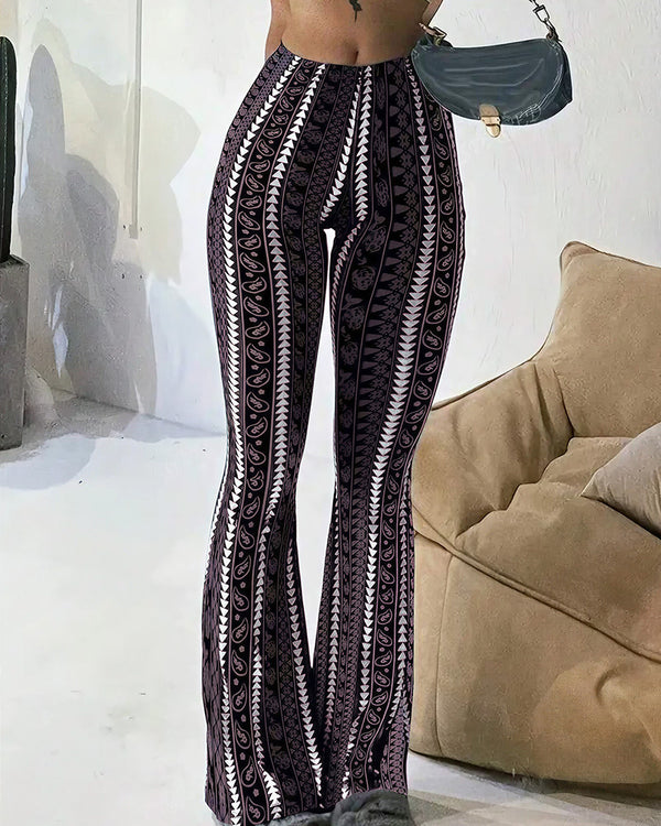 Curvvvy™ Pantaloni Yoga Svasati Vita Alta Boho Paisley