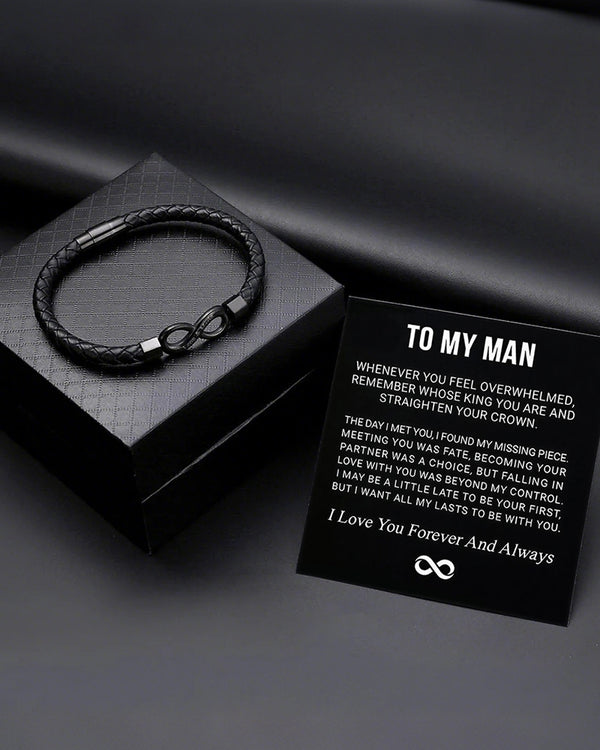 Curvvvy® Custom Men's Braided Leather Bracelet Gift Box