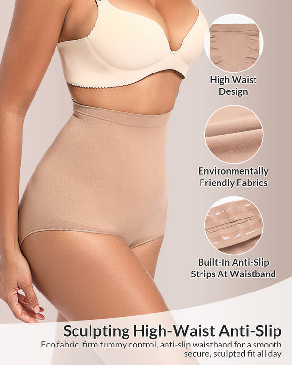 Curvvvy® Seamless High-Waisted Tummy Control Shaping Briefs